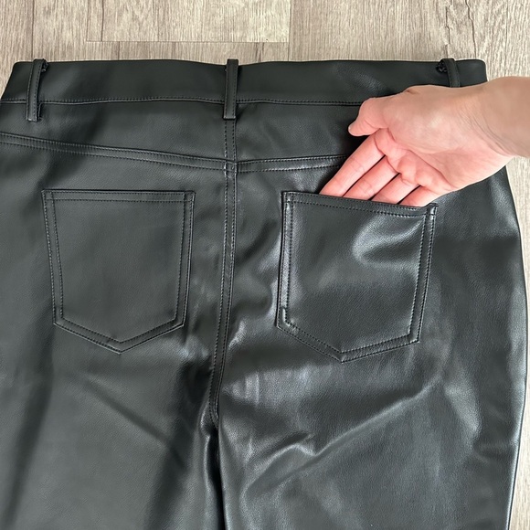 NWT Marc New York Fleece Lined High Waisted Faux Leather Pants Black Size M - Picture 7 of 10
